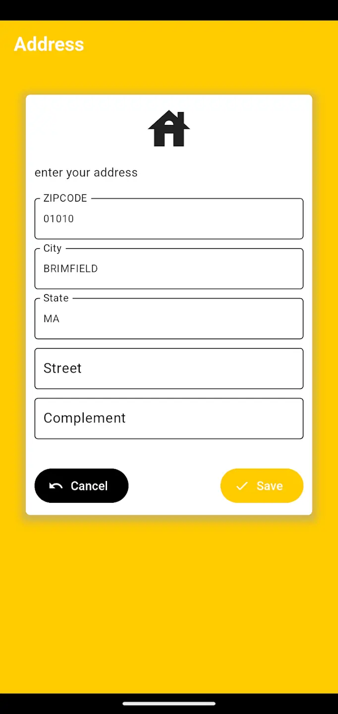 Address screen
